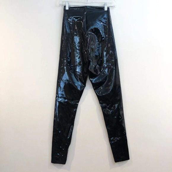 Commando Faux Leather Black Shine High Waist Classic Compression Leggings S NWT - Picture 8 of 9